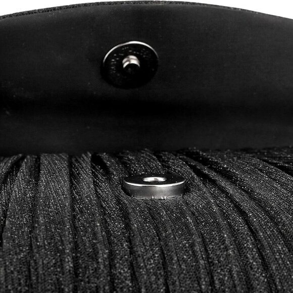 Pleated Evening Clutch Bag Rhinestone Envelope Handbag Small Glitter Shoulder Cr - Picture 6 of 8